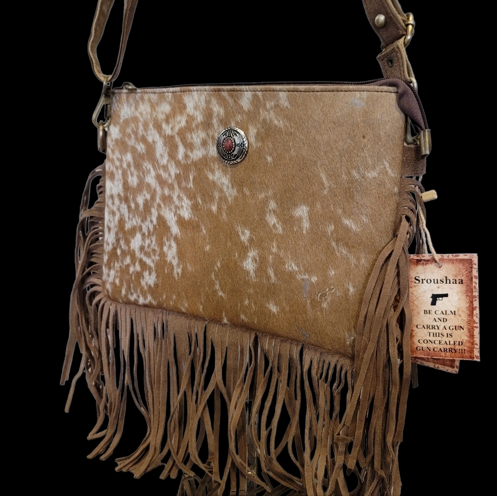 Women's Leather Fringe Crossbody Bag -Tassel Shoulder Bag -Every day leather bag